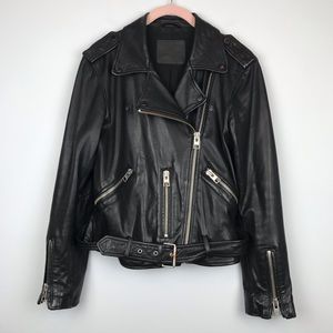 All Saints Balfern Biker Leather Moto Jacket 6